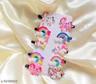 Rubber Hair Clips for Girls (Multicolor, Pack of 10)