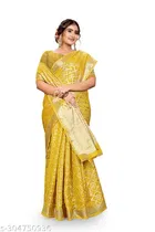 Organza Zari Woven Saree for Women 