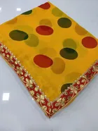 Foil Printed Bandhani Saree for Women 