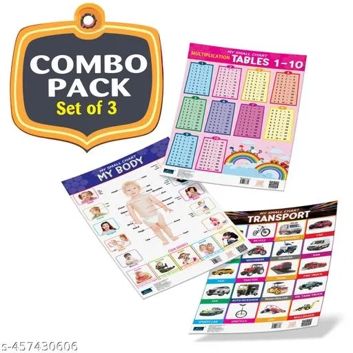 Bookford Publications My small chart My Body, Transport & Tables (Set of 3)