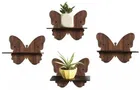 KC Arts MDF Butterfly Wall Hanging Shelves 6x6 inch Pack of 4