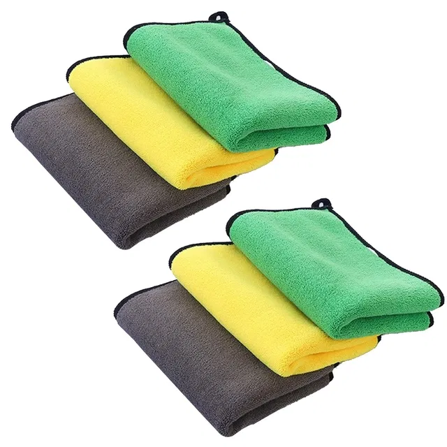 Neekshaa Microfiber Towel (Multicolor, 40x40 cm, Pack of 6)