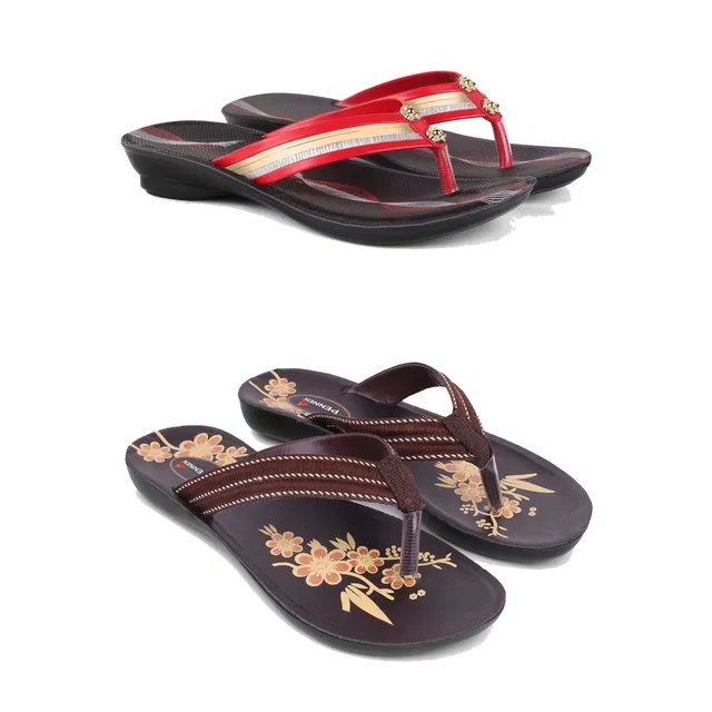 Flats for Women (Multicolor, 5) (Set of 2)
