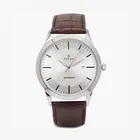 Titan Leather Strap Analog Watch for Men (Brown)