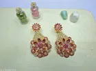 Pink Flower Long Earrings for Women 