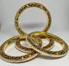Gold Plated Alloy Bangles for Women, Pack of 4 