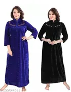 Velvet Nightdress Set for Women 