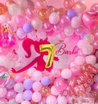 Barbie Theme 7th Birthday Balloon Decoration Kit For Kids, Multicolor, Pack Of 78