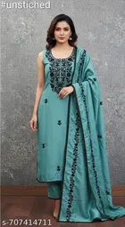 Embroidered Punjabi/All Over Suits Semi-Stitched Suits 