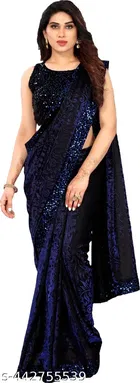 Lycra Sequence Saree for Women 