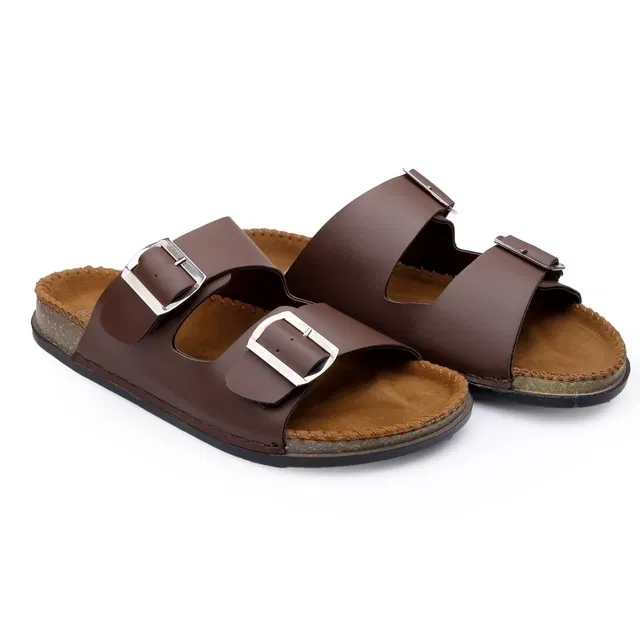 Slip-On Sandals for Men (Brown, 7)