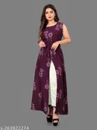 Poly Crepe Printed Kurti for Women 