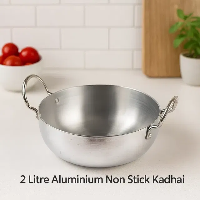 POOJA Aluminium Non Stick Kadhai (2 L)
