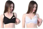Cotton Blend Solid Non Padded Feeding Bras for Women 