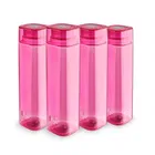 CELLO H2O Squaremate Unbreakable Plastic Water Bottle 1 Liter (Pink, Pack of 4)