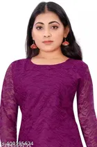 Net Kurti for Women,  Purple  