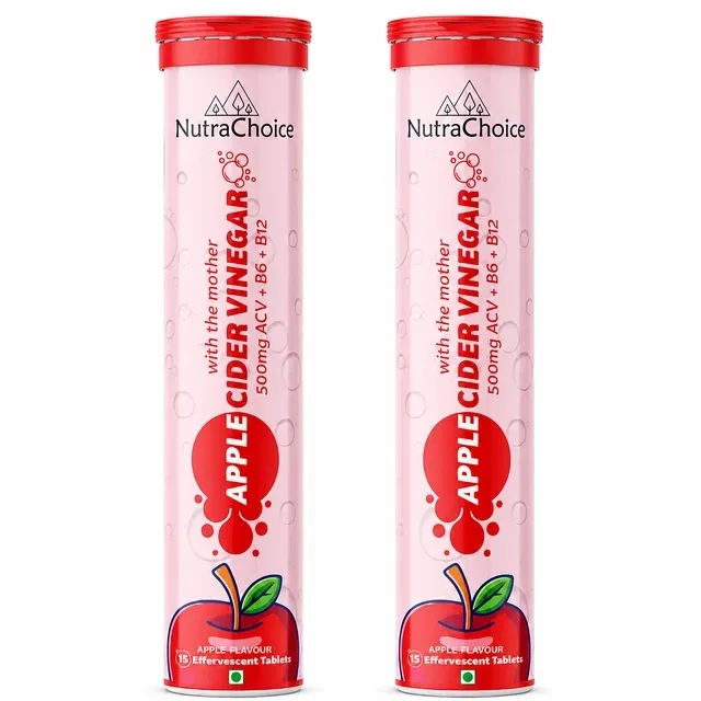 NutraChoice Apple Cider Vinegar Tablets [15 Tablets x 2, Pack of 2]