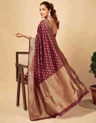 Silk Woven Design Saree for Women, Maroon 