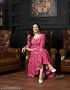 Viscose Rayon Kurti for Women, Pink 