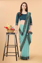 Trendy Simar Silk Saree with Blouse Piece For Women 