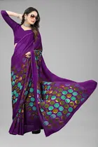 Georgette Printed Saree for Women 