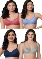 Cotton Blend Solid Padded Bra for Women 