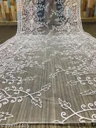 Floral Sequinned Embroidered Net Dupatta for Women 