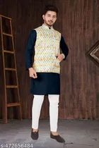 Solid Show Button Koti for Men 