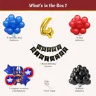 Captain AMerica Theme 4th Birthday Balloon Decoration Kit For Kids, Multicolor, Pack Of 53