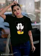 Cotton Blend Printed T-Shirt for Women, Black & Yellow, Pack of 2 