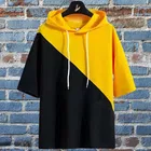 Cotton Blend Colorblocked Hoodie for Men 