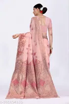 Linen Zari Woven Saree for Women 