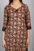 Cotton Blend Printed Kurti with Bottom & Dupatta Set for Women 