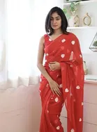 Georgette Embroidered Saree for Women 