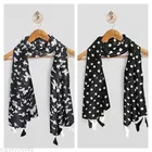 Chiffon Scarves for Women, Black, Pack of 2