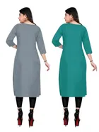 Crepe Solid Kurtis for Women 