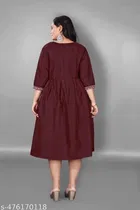 Solid Cotton Blend Kurti for Women 