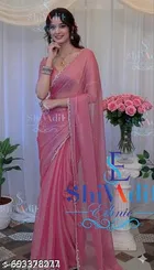 Jimmy Choo Zari Embroidered Saree For Women, Pink