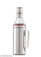 Oil Bottle with Handle & Cleaning Brush (Silver, 1000 ml)