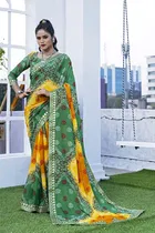 Georgette Printed Saree for Women 