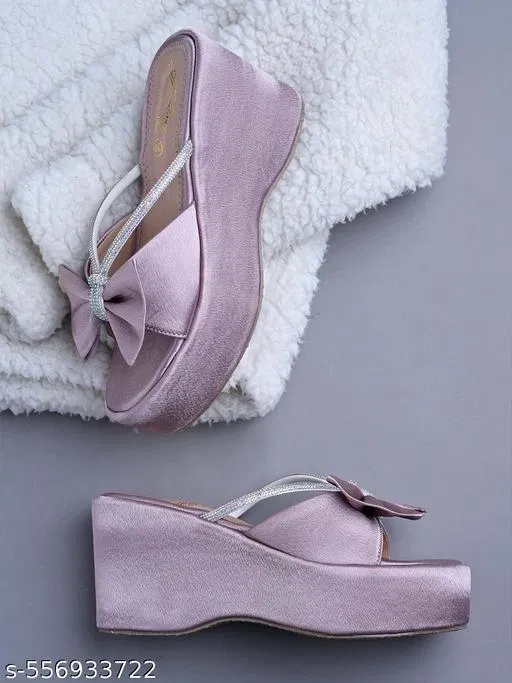 Embellished Wedge Heels for Women (Purple, 9.5-10 Years)