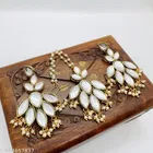 Alloy Kundan Earring for Women & Girls, White