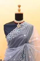 Organza Embroidered Saree for Women 