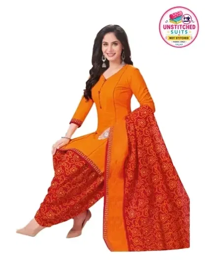 Yashika Unstitched Crepe Salwar Suit Material (Yellow) (Y-270)