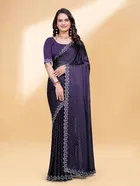 Poly Silk Embellished Saree for Women 