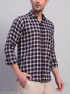 Cotton Blend Checked Shirts for Men, Multicolor 