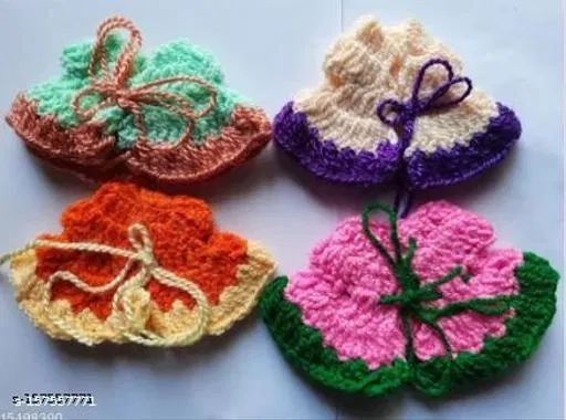 Laddu Gopal Woollen Poshak, Assorted Colors, Pack of 4