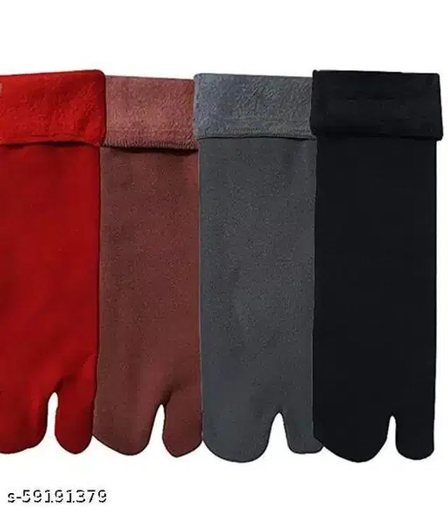 Velvet Socks for Women (Multicolor, Pack of 4)
