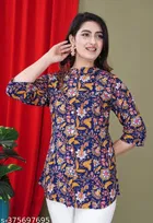 Rayon Three Quarter Sleeves Top for Women 