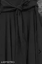 Polyester Solid Dress for Girls, Black 